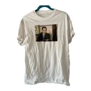 Funny The Office Michael Scott White Graphic Tee Shirt